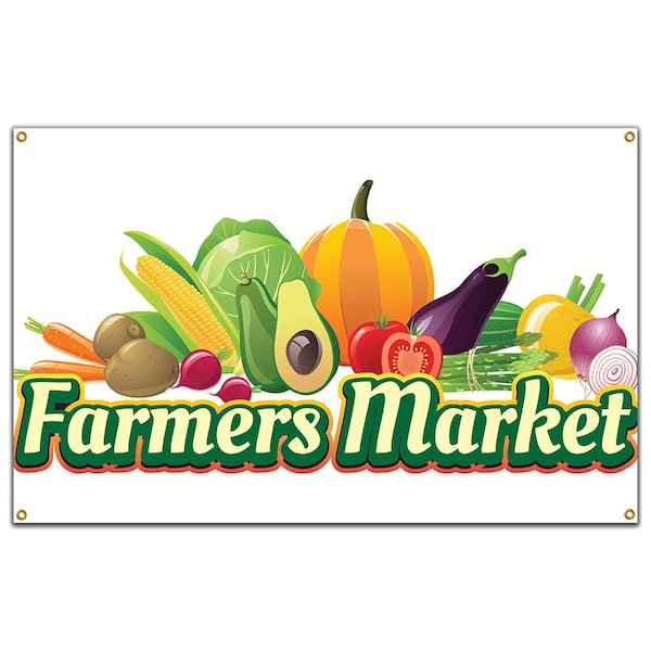 Signmission Farmers Market Banner Concession Stand Food Truck Single Sided B-Farmers Market19 - main